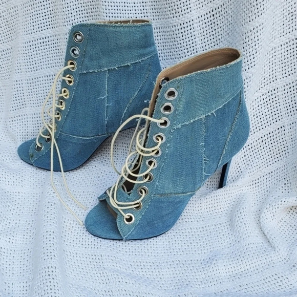 Barbara Bui Denim Stiletto Booties 39/9.5 - Picture 13 of 13